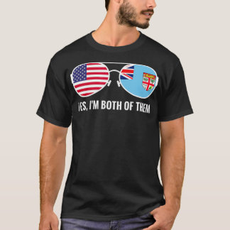 Camiseta USA Fiji Flag Sunglass Fijian redneck 