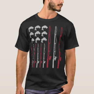 Camiseta USA Fishing Rod & Bass American Flag Fishing T