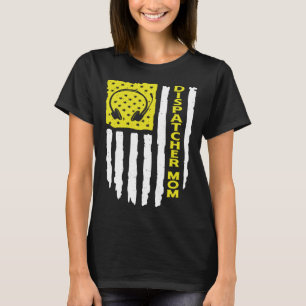 Camiseta USA Flag 911 Dispatcher Mãe Dispatch Operador 911