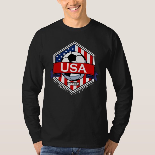 Camiseta USA Flag American Patriotic Soccer Fan Player Foot (Frente)