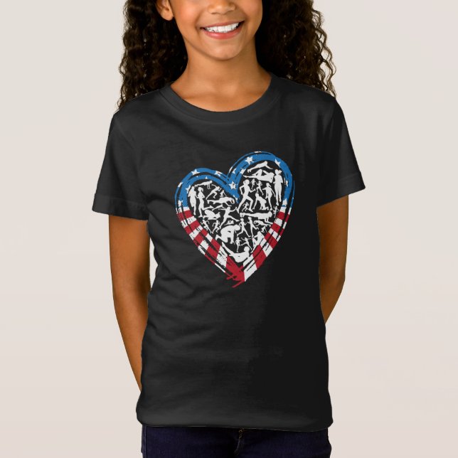 Camiseta USA Flag American Runner - Coração em Corrente (Frente)