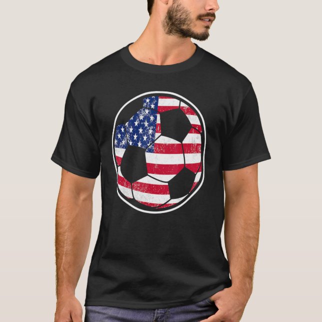 Camiseta USA Flag American Soccer Game Player americano (Frente)