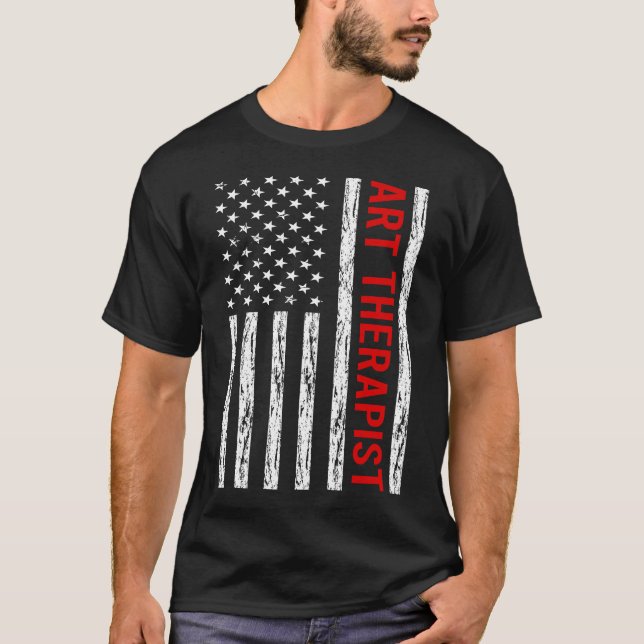Camiseta USA Flag - Art Therapist (Frente)
