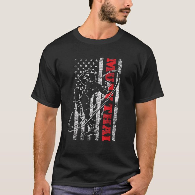 Camiseta USA Flag Athlete Muay Thai T Shirt (Frente)