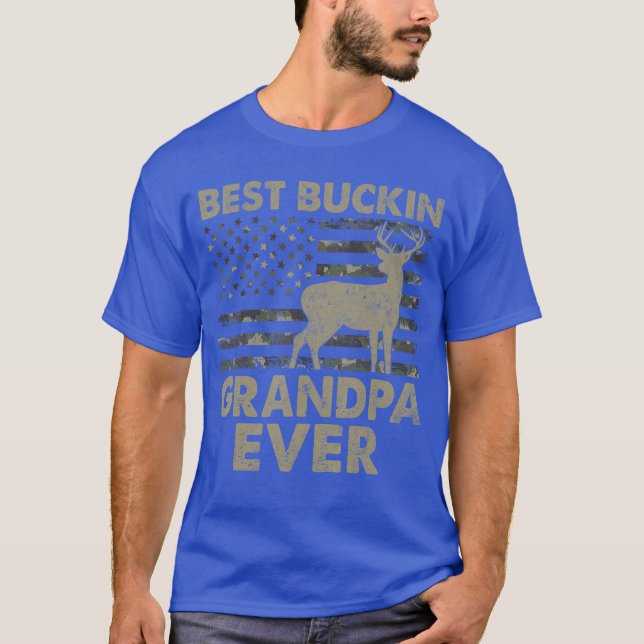 Camiseta USA Flag Best Bucking Grandpa Ever Hunting Grandpa (Frente)