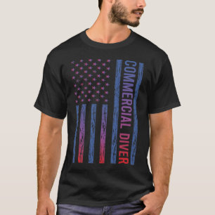 Camiseta USA Flag Commercial Diver