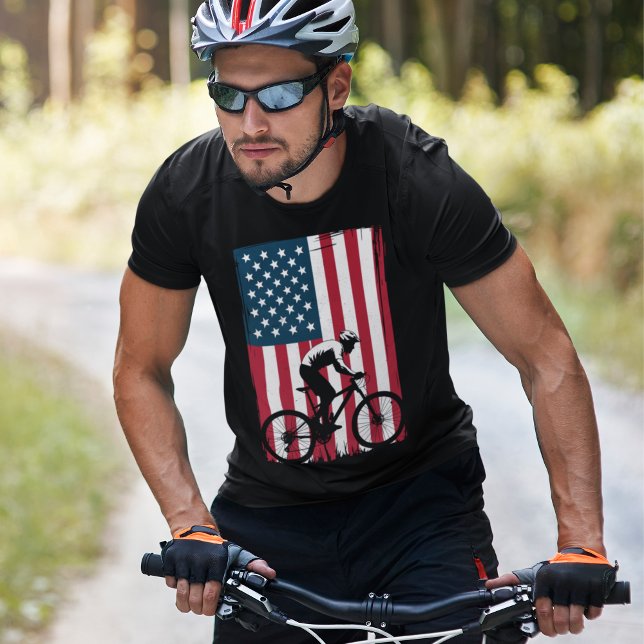Camiseta USA Flag Cycling – Patriotic Bike (Criador carregado)