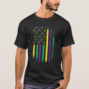 Camiseta Usa Flag Fleur De Lis Mardi Gras