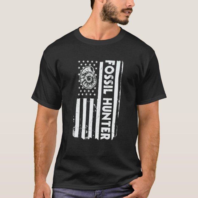 Camiseta USA Flag Fossil Hunter America Fossil Hunting (Frente)