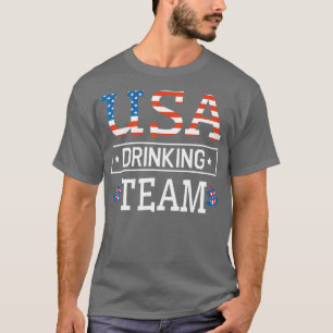 Camiseta USA Flag Hats Happy 4 De Julho Day Beer Wine