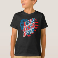 USA Flag Heart - LOVE USA EVER