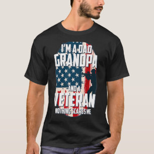 Camiseta USA Flag I Am A Pai Grandpa And A Veteran Men