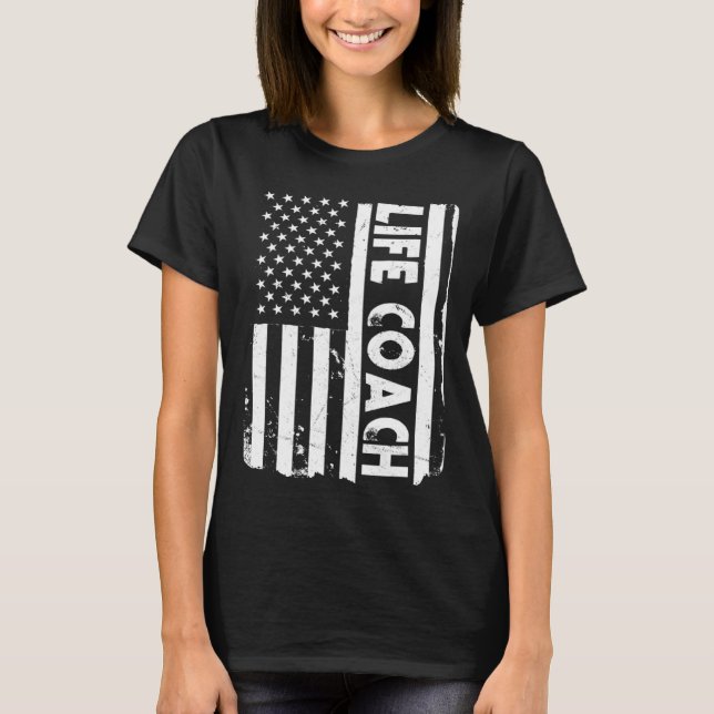 Camiseta USA Flag Life Coach Living Lifestyle America (Frente)