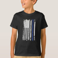 USA Flag - Linha azul fina