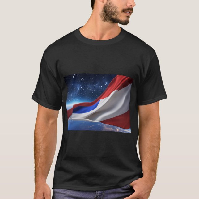 Camiseta USA Flag Logo Basic Dark T-Shirt (Frente)