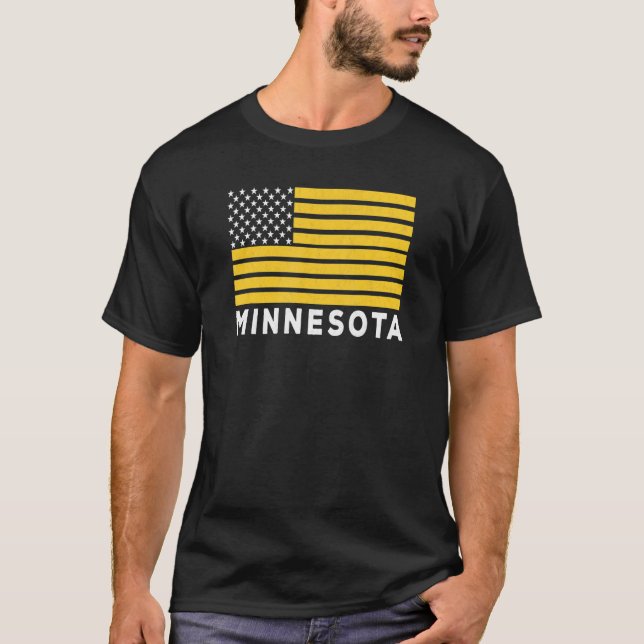 Camiseta USA Flag Minnesota Purple & Yellow Minnesota Ameri (Frente)