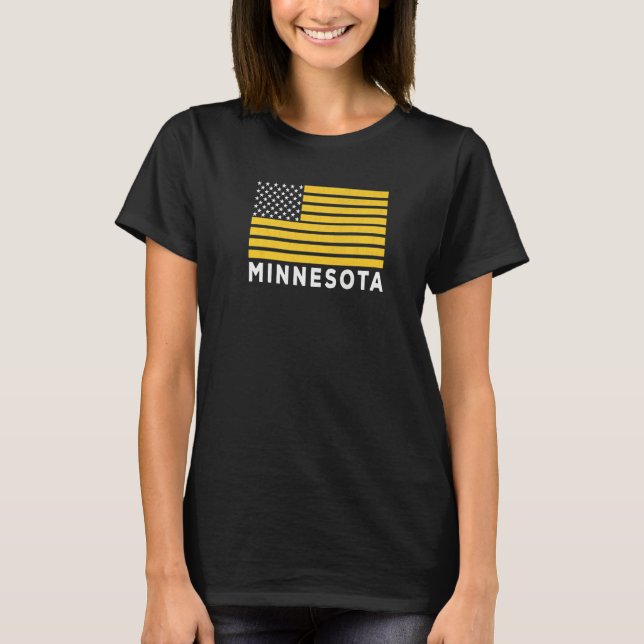 Camiseta USA Flag Minnesota Purple & Yellow Minnesota Ameri (Frente)