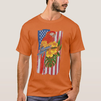 Camiseta USA Flag Parrot Bird Lover Parrot Bird Fu american
