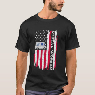 Camiseta USA Flag Patriotic Postal Worker Mail Lady