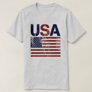 Camiseta USA Flag T-Shirt em dificuldades