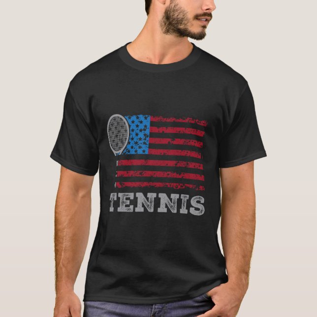 Camiseta Usa Flag Tennis Mens Womens Us Tennis Lover Team S (Frente)