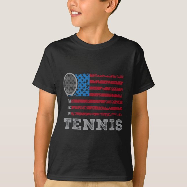 Camiseta Usa Flag Tennis Mens Womens Us Tennis Lover Team S (Frente)