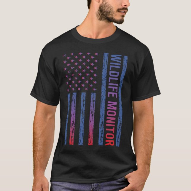 Camiseta USA Flag Wildlife Monitor (Frente)