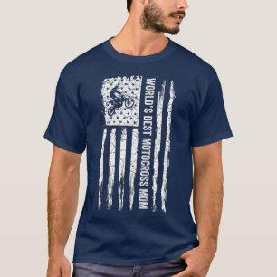 Camiseta USA Flag Worlds Best Motocross Dirt Bike Tee