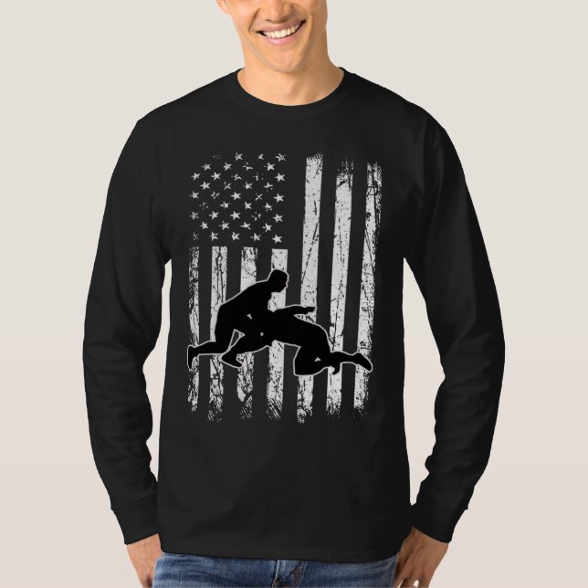 Camiseta Usa Flag Wrestling American Flag Wrestling Wrestle (Frente)