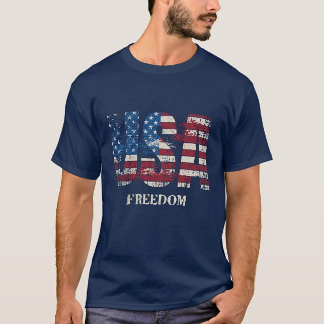 CAMISETA USA - FREEDOM  RED, WHITE, AND BLUE PATRIOTIC  (Frente)