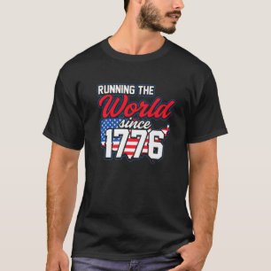Camiseta USA Freedom Running The World 1776 American Patrio