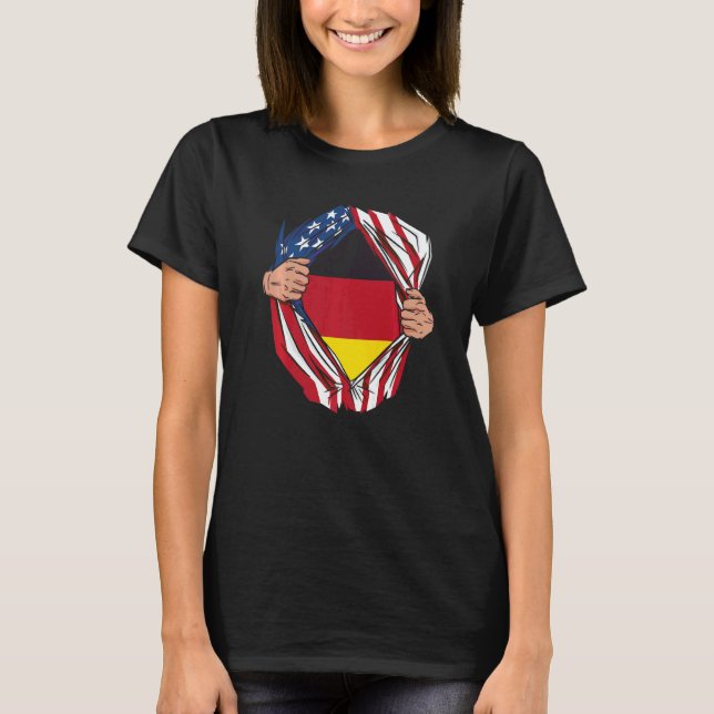 Camiseta USA Germany Flag German American Von Steuben Day   (Frente)