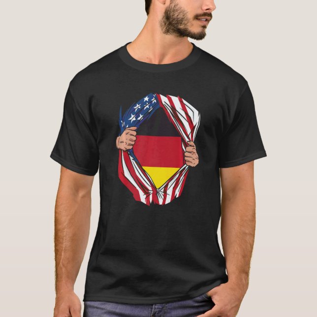 Camiseta USA Germany Flag German American Von Steuben Day   (Frente)