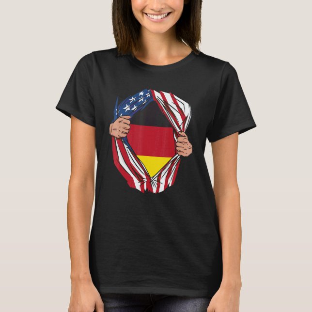 Camiseta USA Germany Flag German American Von Steuben Day 3 (Frente)