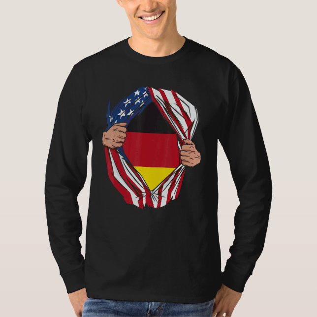 Camiseta USA Germany Flag German American Von Steuben Day 3 (Frente)