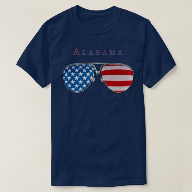 Camiseta USA GLASSES ALABAMA TSirt (Frente do Design)