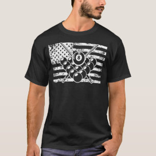 Camiseta USA Graphic Piscina Billard Snooker Billard Cue 8