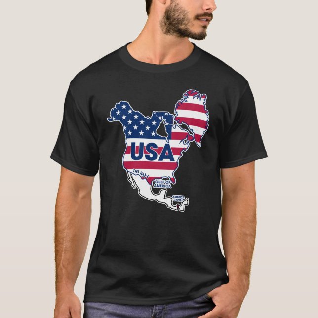 Camiseta Usa = Gronelândia + Canadá + Golfo + Canal (Frente)