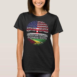 Camiseta USA & Guiana Flags American Grown Guyanese Roots