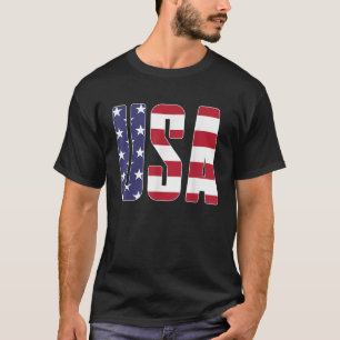 Camiseta USA Hip Trendy Mens Mulheres Vermelho Azul Indepen