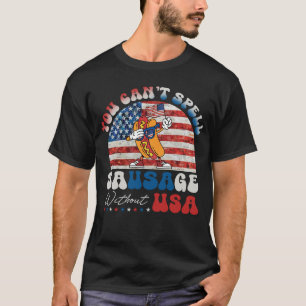 Camiseta USA Hot Dog Patriotic Funny CHURRASCO Grieling Gif