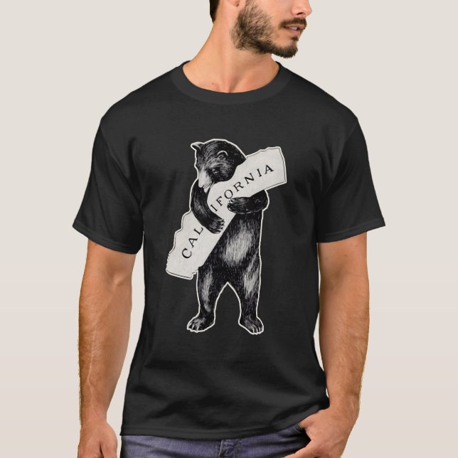 Camiseta Usa I Love California Art Retro Cali Bear Hug (Frente)