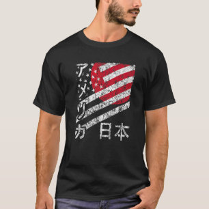 Camiseta USA Japão Bandeira Americana Japonesa Com