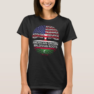 Camiseta USA & Maldives Flags American Grown Maldivian Root
