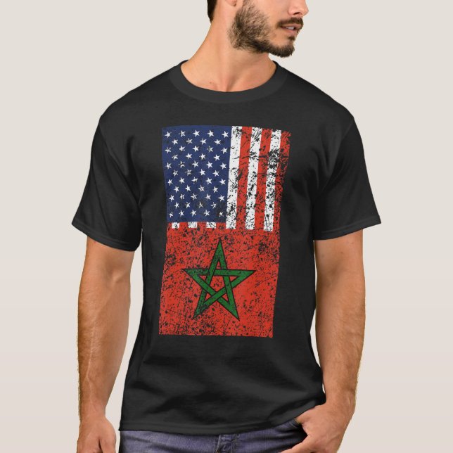 Camiseta Usa Marrocos torce paz torce marroquino (Frente)