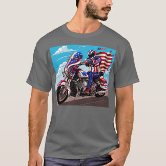 Camiseta USA Men Motocross Biker Dirt Bike American Flag 4t
