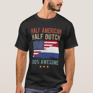 Camiseta Usa Países Baixos Bandeira Half American Half Dutc
