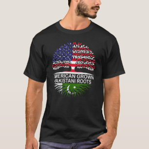 Camiseta USA & Pakistane Flags American Grown Pakistani Roo