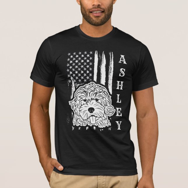 Camiseta USA Patriot Poodle Dog US Pet (Frente)