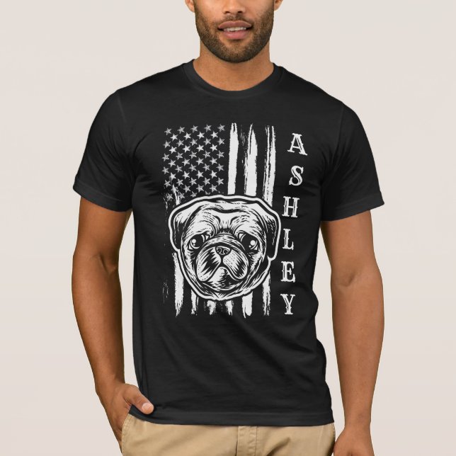 Camiseta USA Patriot Pug Dog US Pet T-Shirt (Frente)